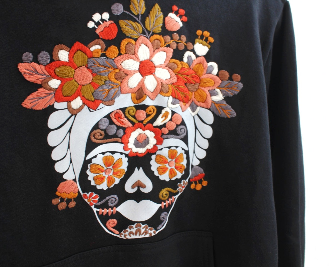 Sudadera M Catrina Negro Naranja