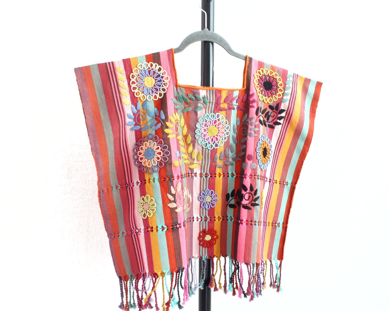 Top Flores Rococo Naranja Rosa