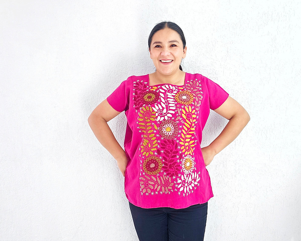 Huipil Flores Bugambilia XL - 2XL