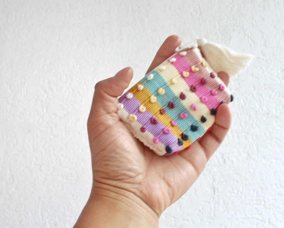 Mini Monedero Nuditos Colores  Blanco Menta Rosa Pastel