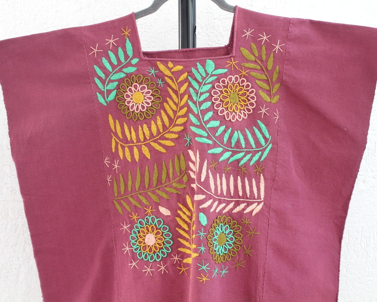 Huipil Flores  XL - 2XL Vino Colores