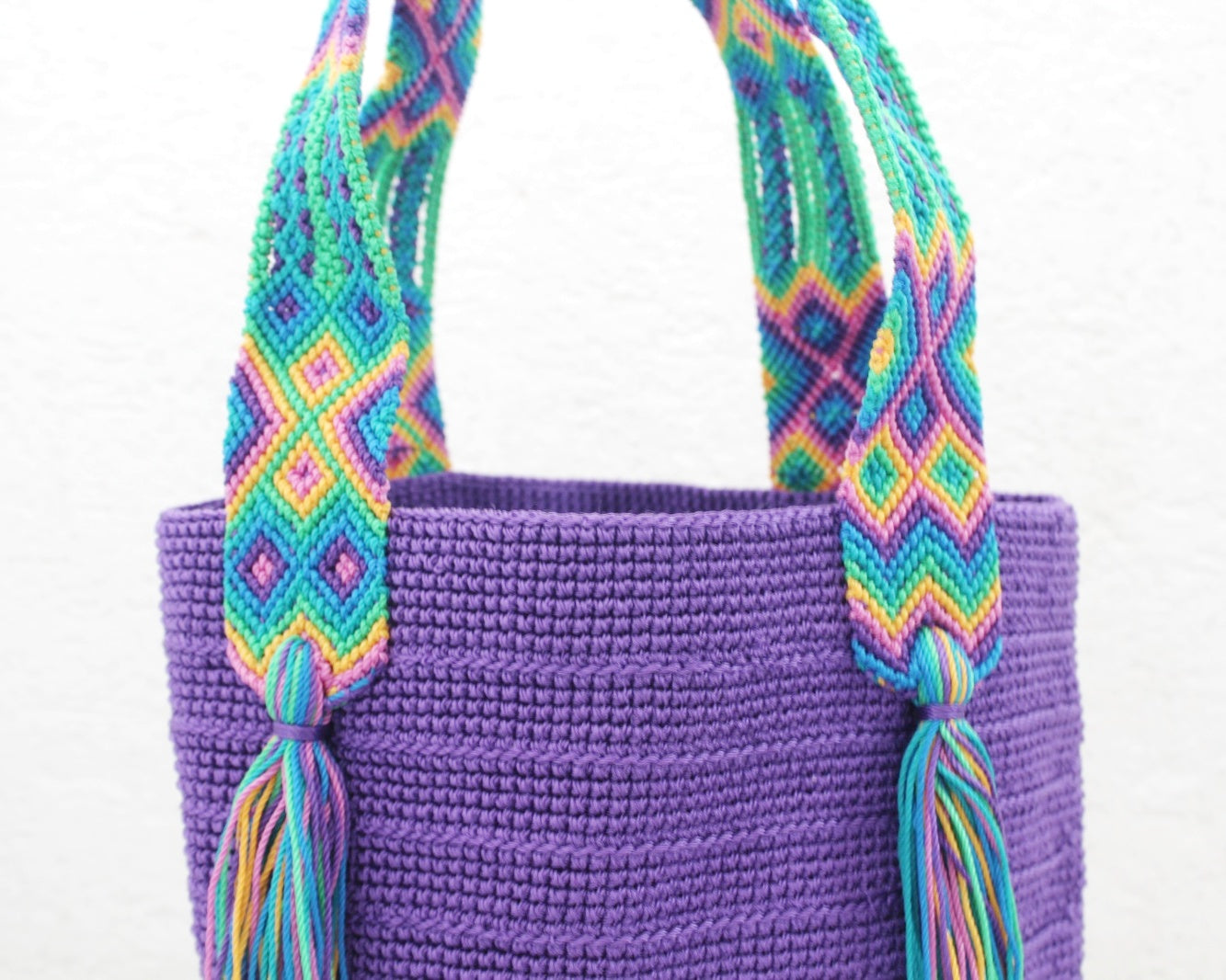 Bolso de mano Morado Verde Rosa
