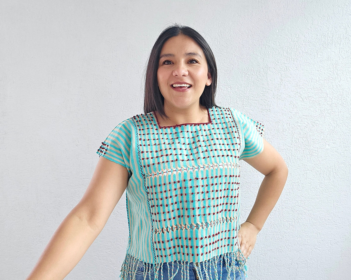 Huipil Nuditos Aqua Beige