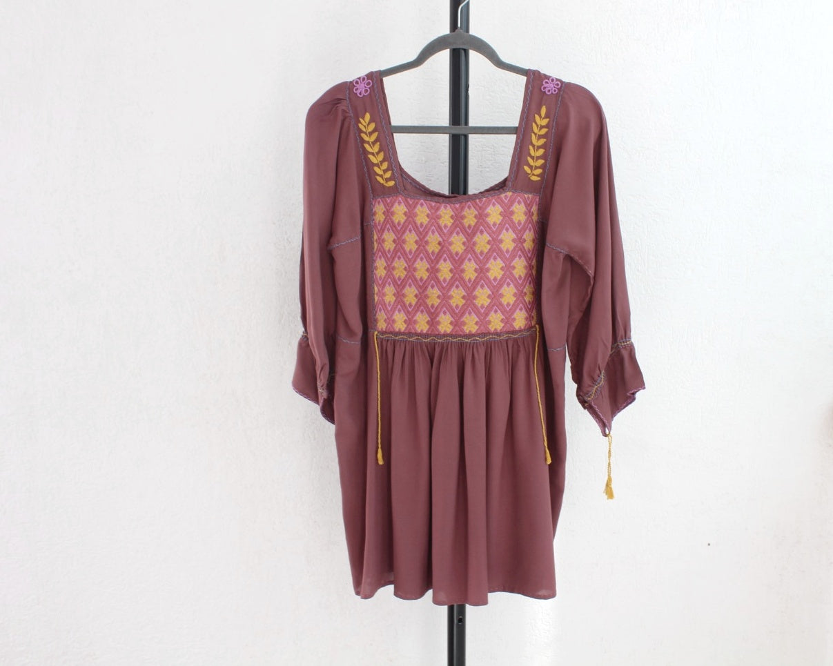 Blusa Julia Marrón Café Amarillo L - XL