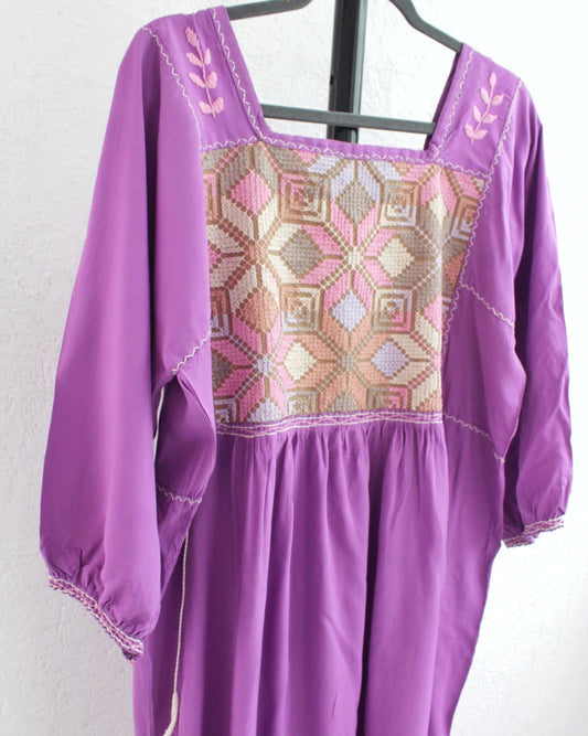 Vestido Julia Flores Manga  XL / XXL Lila