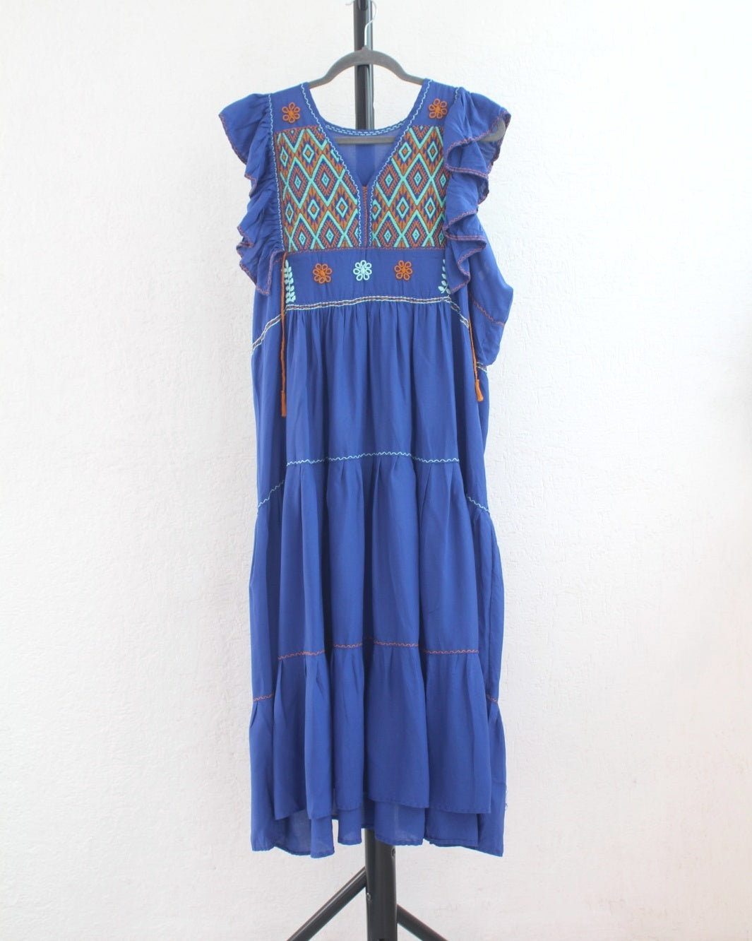 Vestido Antonia Azul Turquesa Amarillo