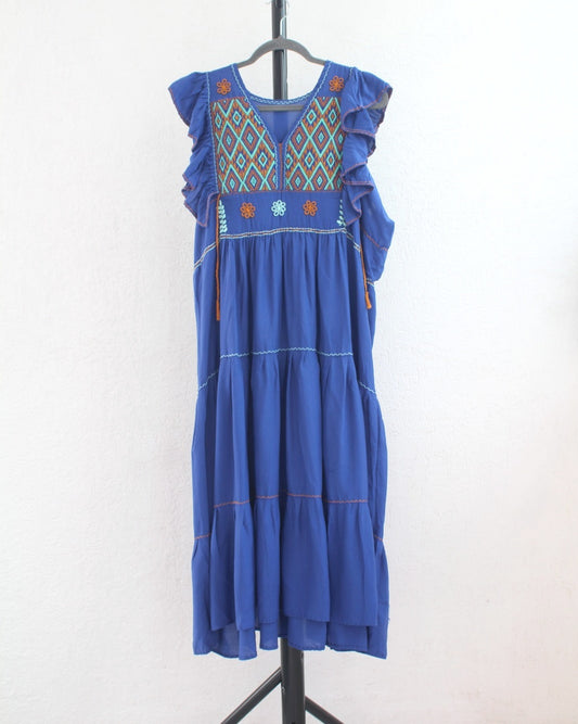 Vestido Antonia Azul Turquesa Amarillo