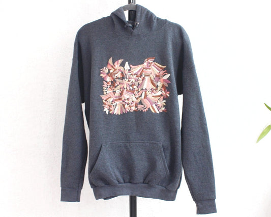 Sudadera XL Tenango Gris Oxfort Rosa