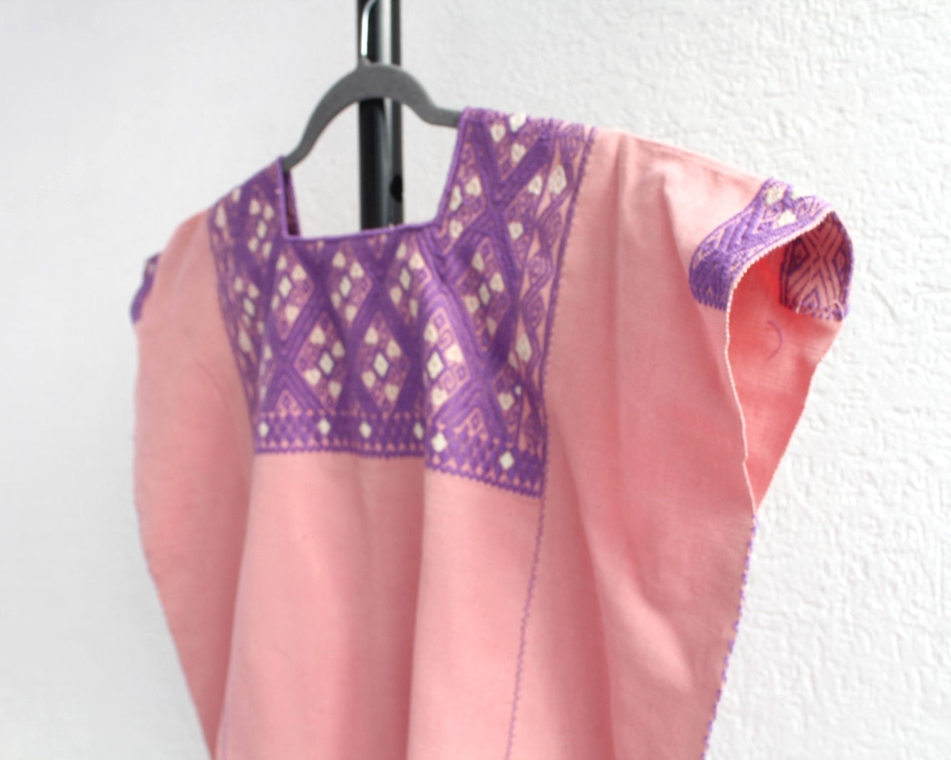 Huipil Corto Laura XL - 2XL Pejel Salmon Lila