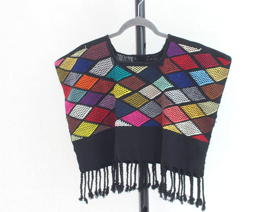 Crop Top Rombos Negro Colores Unitalla