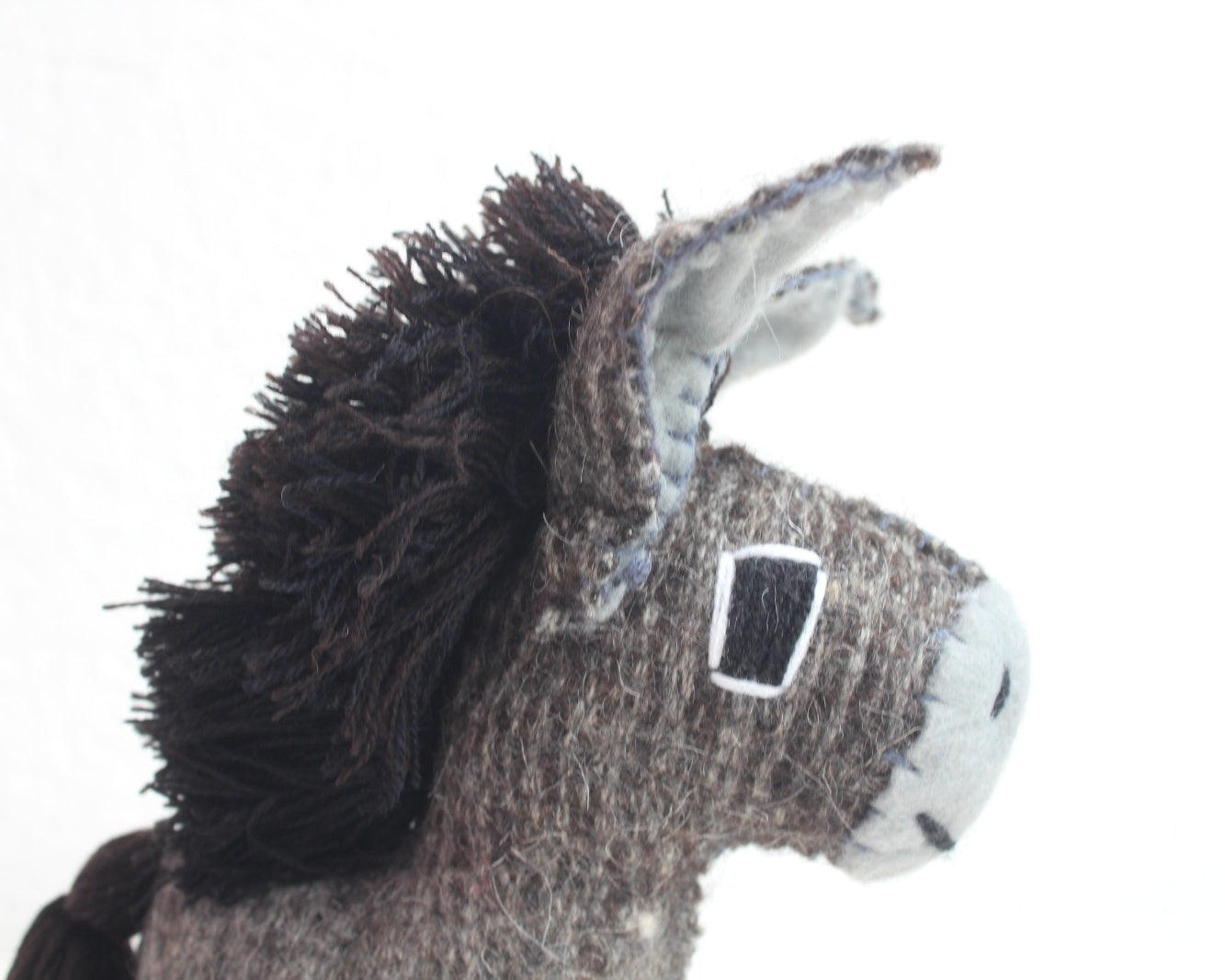 Peluche Burrito Lana Gris Negro