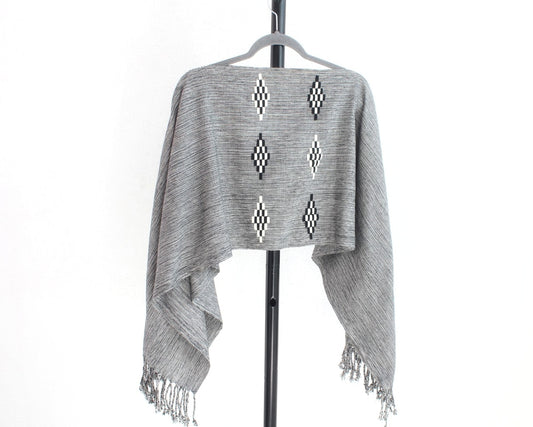 Jorongo Rombos Gris Blanco Negro