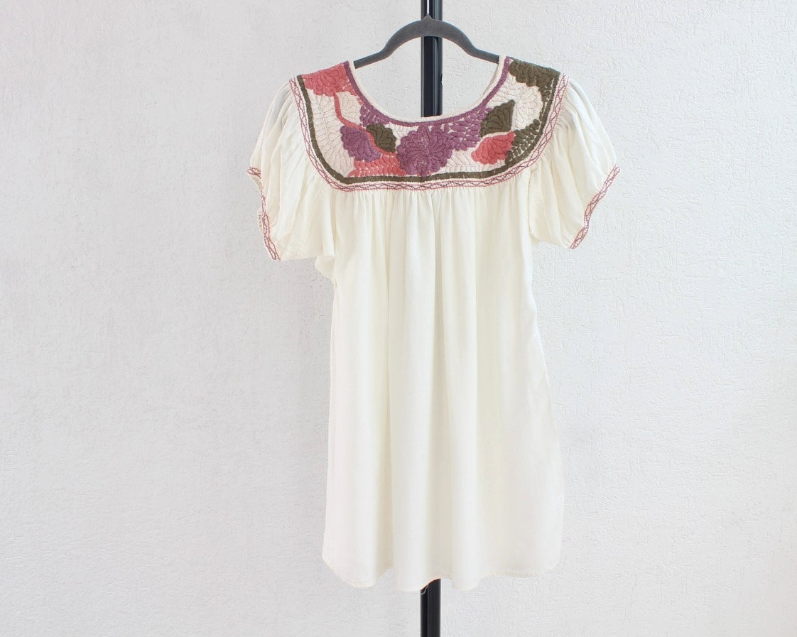 Blusa Aguacatenango perla Rosa Verde Unitalla