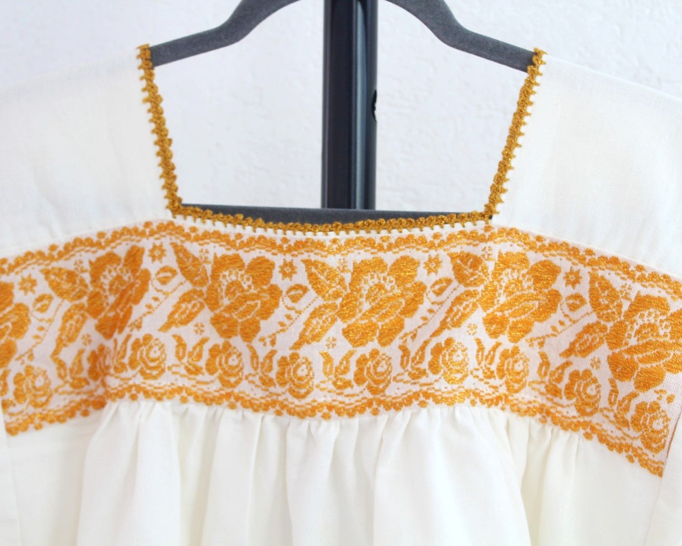 Blusa Tradicional Bordada Rosas Amarillo XL-2XL