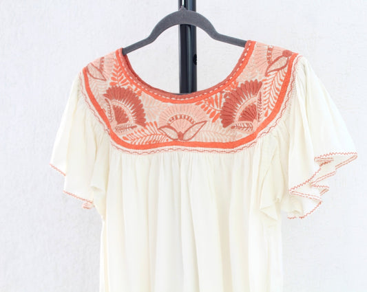 Blusa Aguacatenango Perla Naranja Coral