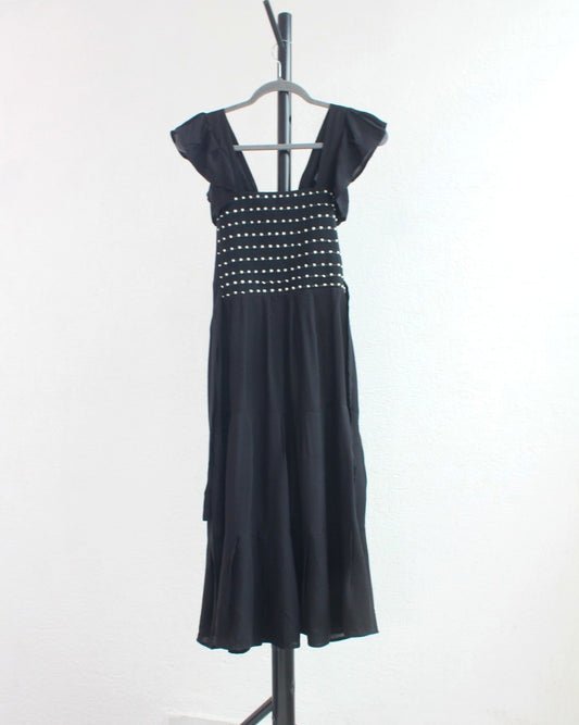 Vestido Anita Corto Nuditos Negro Blanco