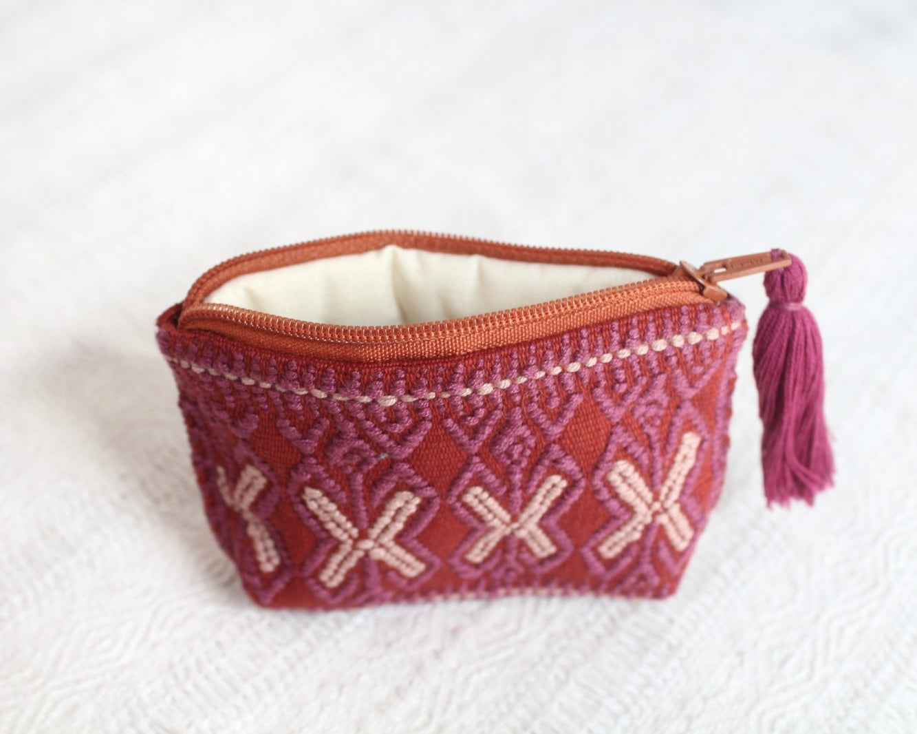 Mini Monedero Mariposas Beige Teja