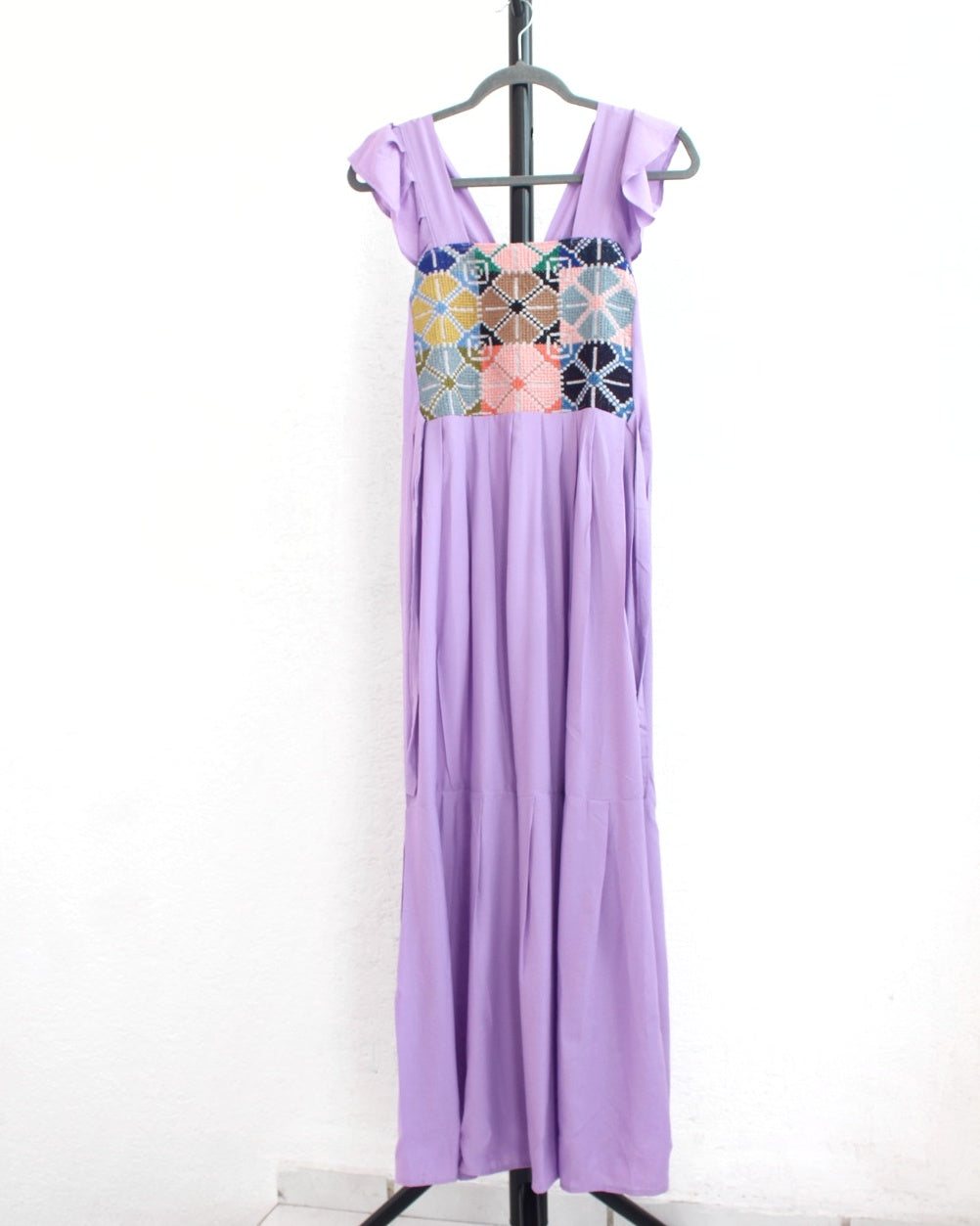 Vestido Anita Telar Largo Lila