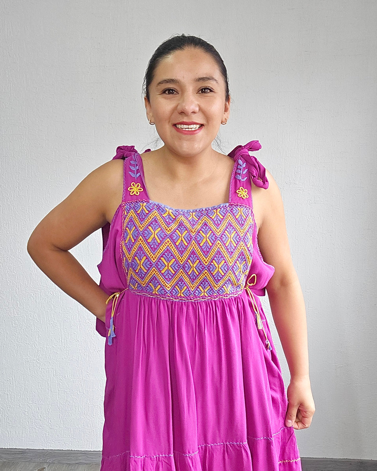 Vestido Fatima Telar Bugambilia Amarillo XL -XXL