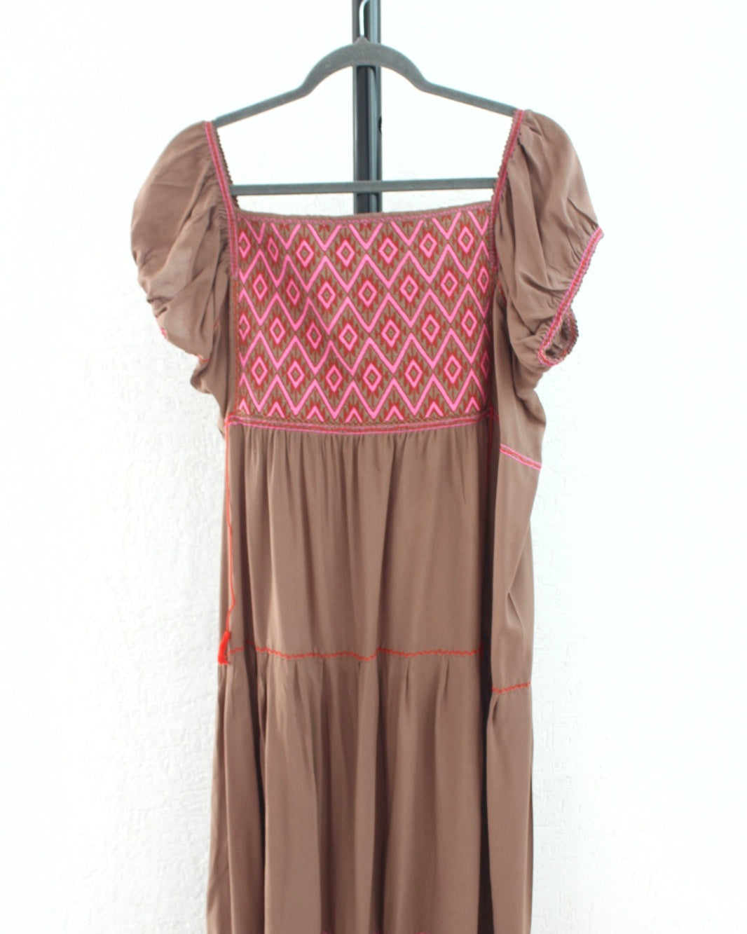 Vestido Gloria Beige Rosa Ch M L
