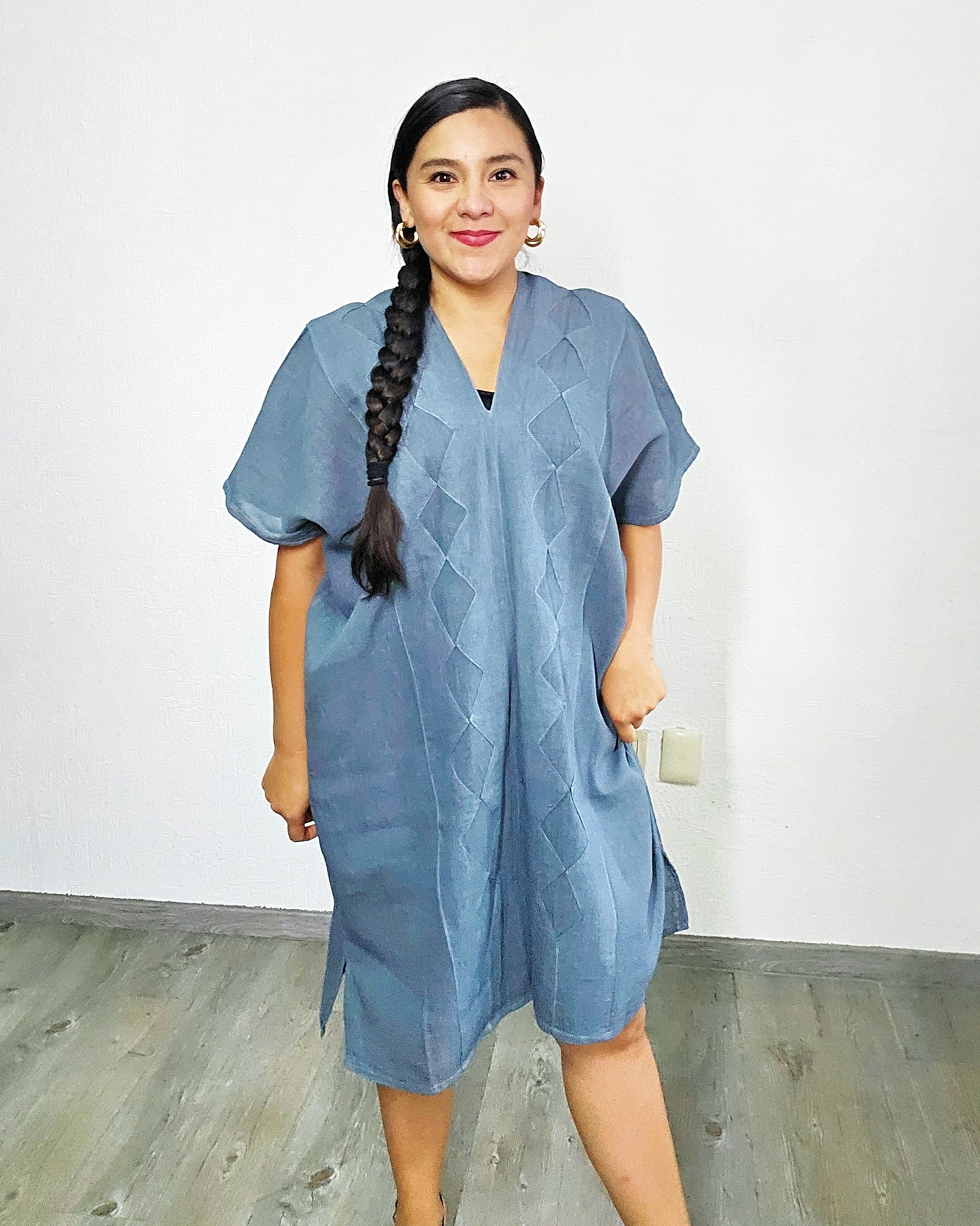 Huipil Largo Betaza Gris XXL