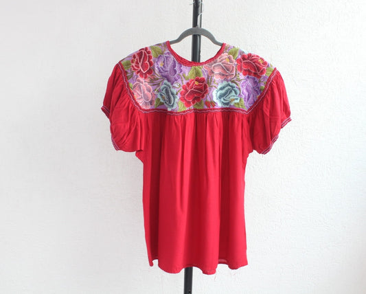 Blusa Abigail Flores Rojo  XL - XXL