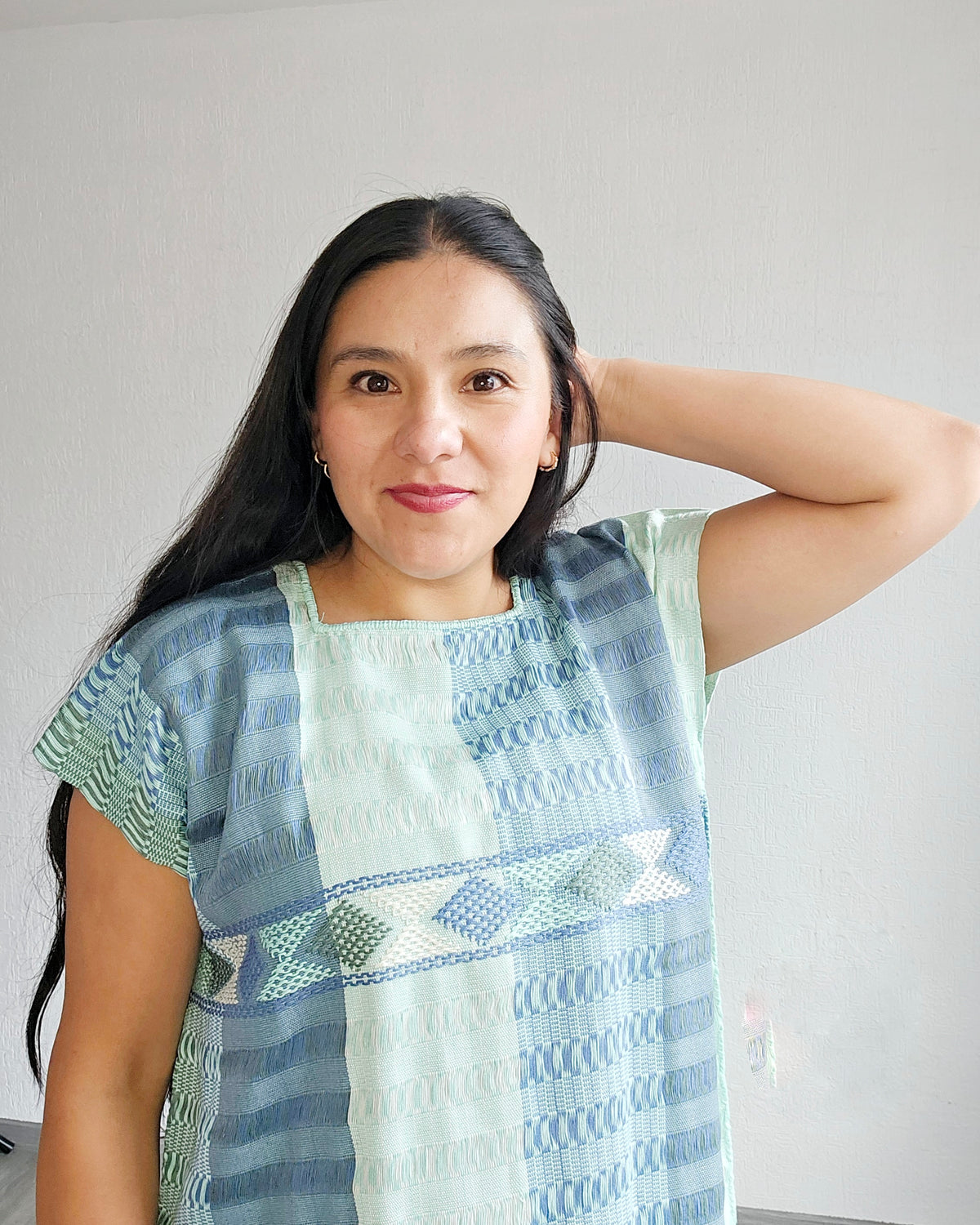 Huipil Angela Azul Aqua Unitalla