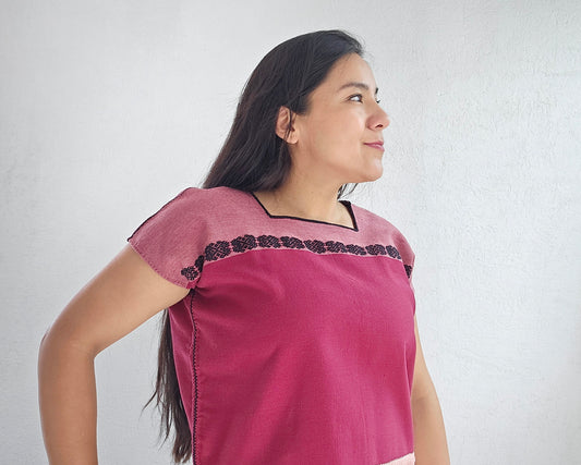 Huipil Andrea Vino Rosa Unitalla