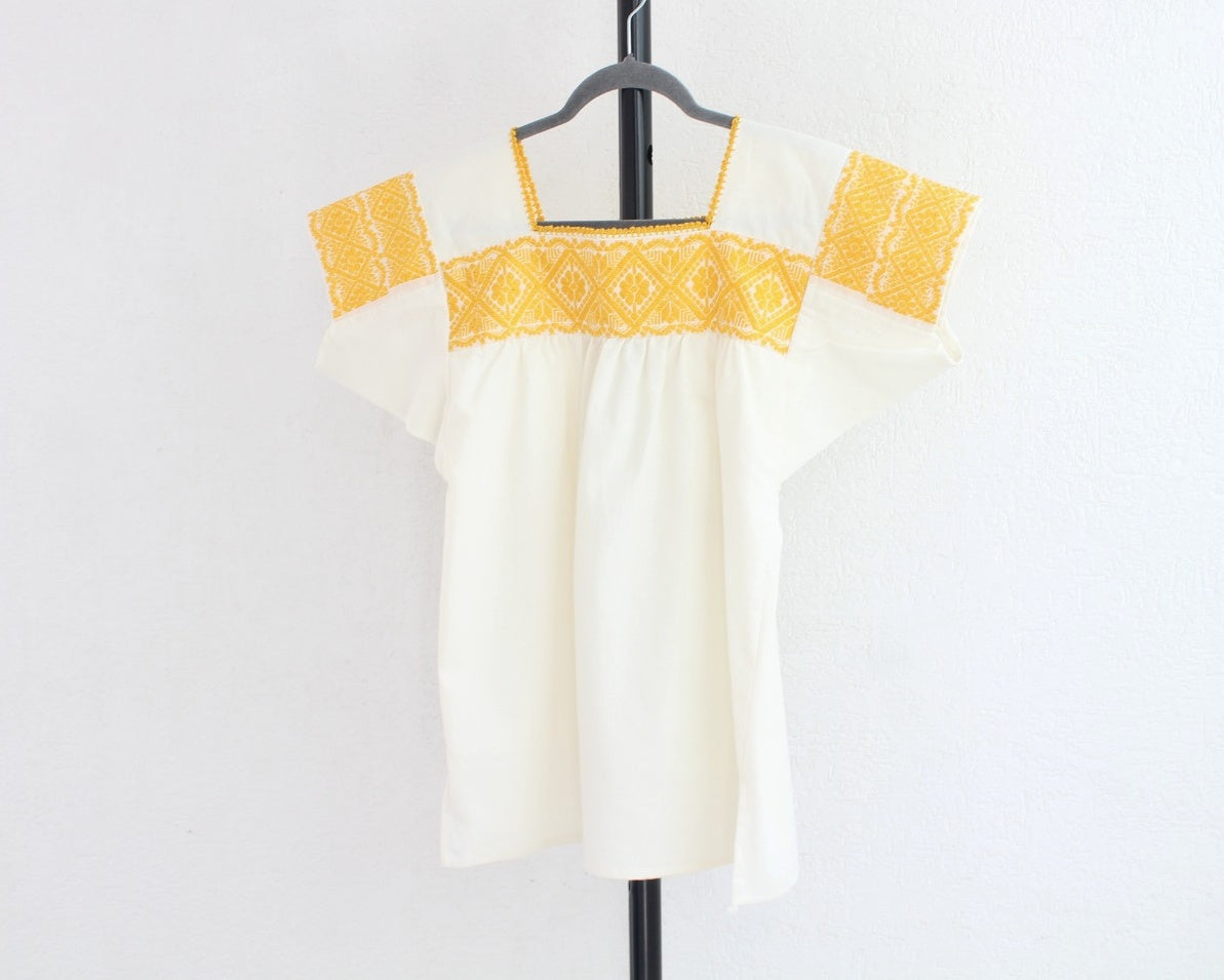 Blusa Tradicional Bordada Flores Amarillo XL-2XL
