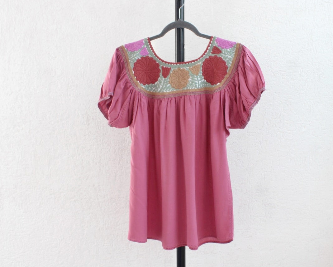 Blusa Aguacatenango Rosa Vino Menta Unitalla