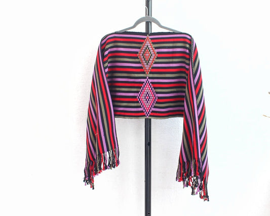Jorongo Rombos Lila Negro Rojo