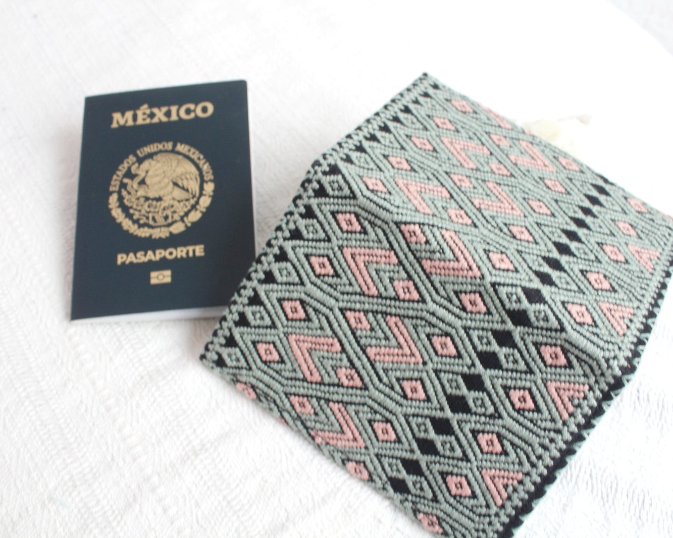 Porta Pasaporte Alas Menta Rosa