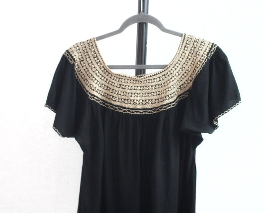 Blusa Catalina Negro Beige Unitalla