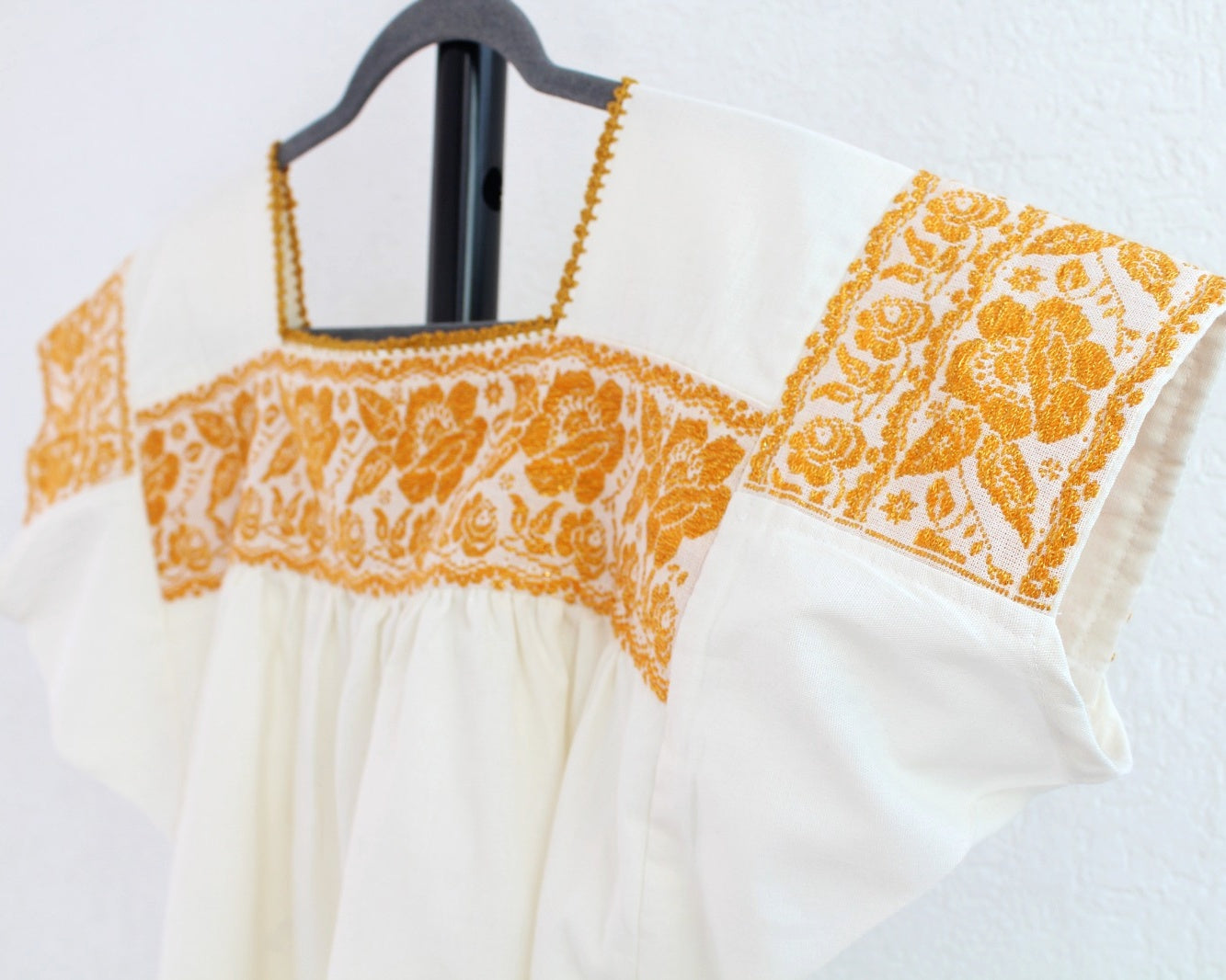 Blusa Tradicional Bordada Rosas Amarillo XL-2XL