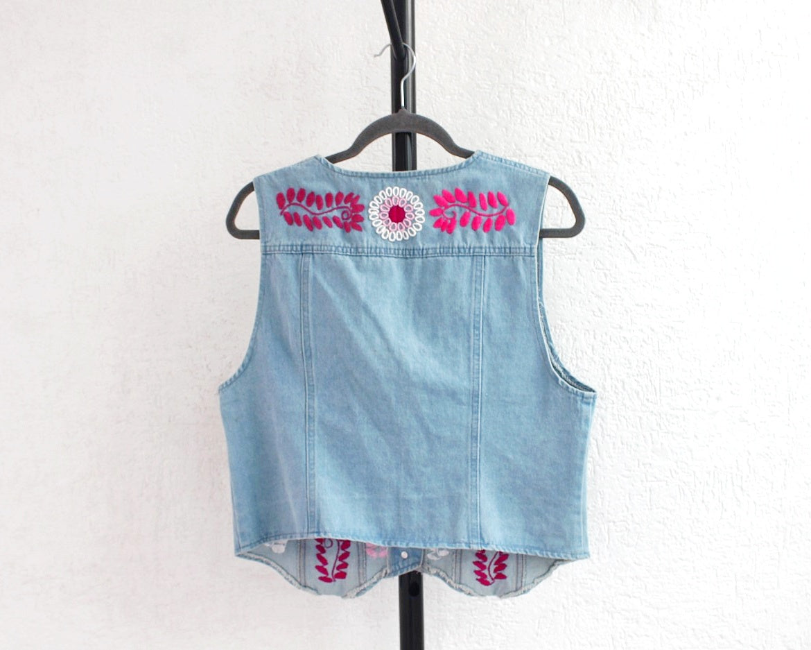 Chaleco Rococo Rosa Blanco Unitalla