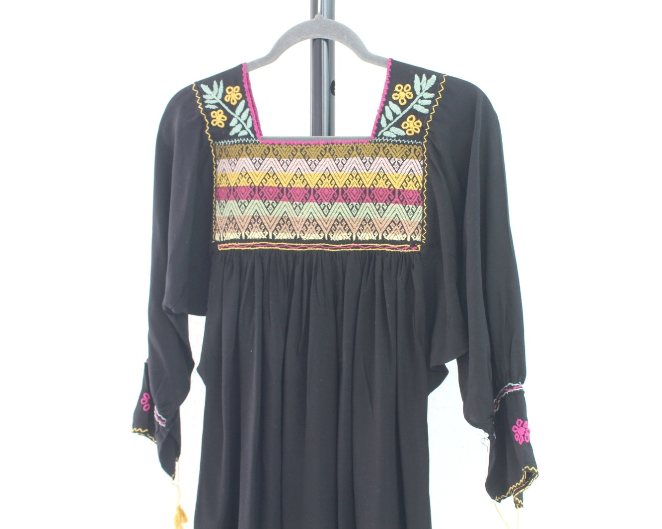 Blusa Maya Negro Rosa Amarillo