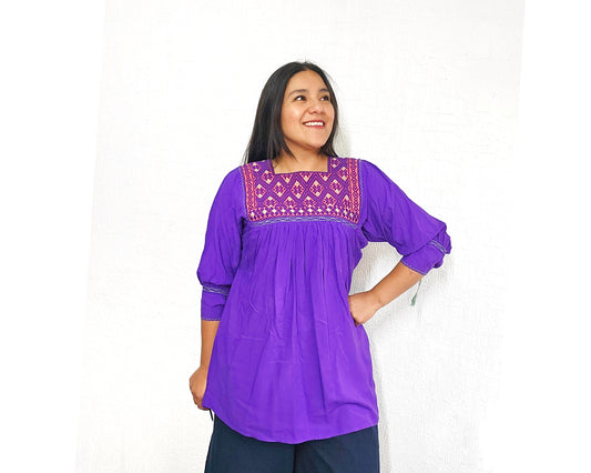 Blusa Elena Morado Rosa Unitalla