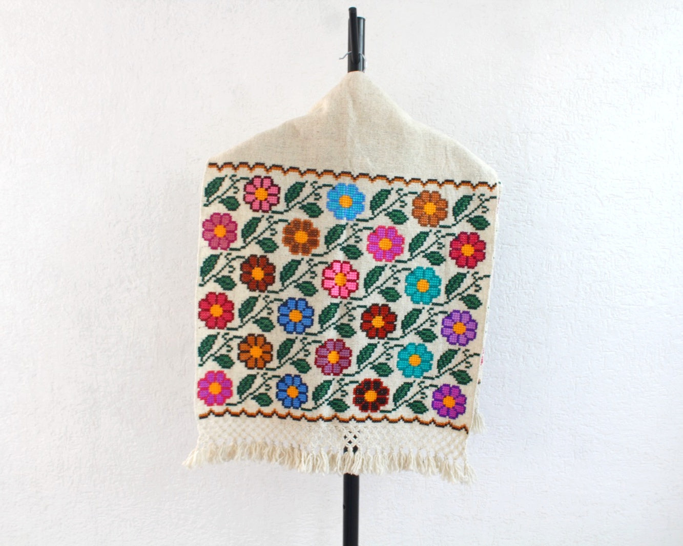 Rebozo Lana Flores Natural