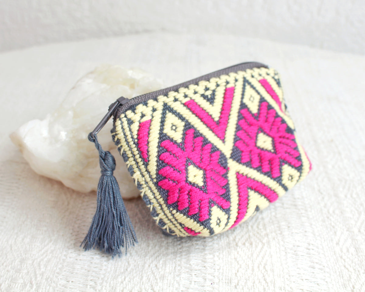 Mini Monedero Estrellas Rosa Beige Gris