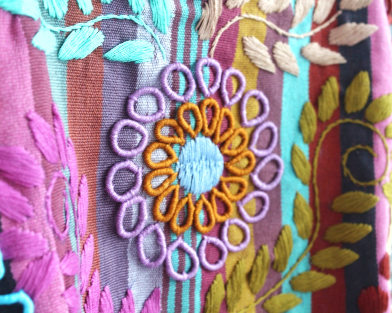 Top Flores Rococo Lila Rosa Turquesa