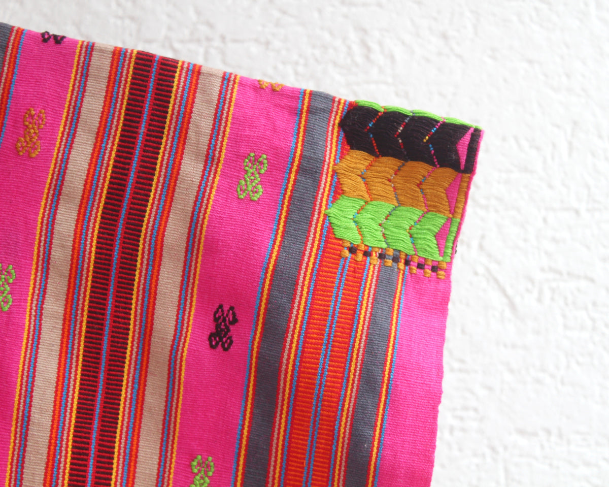 Huipil Corto Pantheló Rosa Beige Naranja