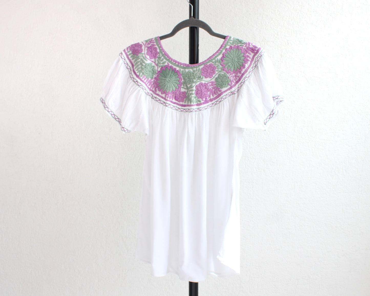 Blusa Aguacatenango Blanco Lila Menta