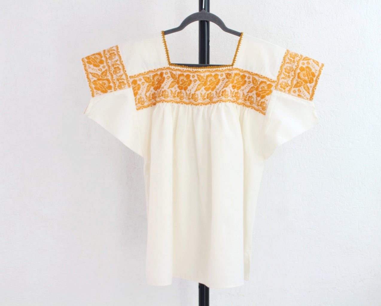 Blusa Tradicional Bordada Rosas Amarillo XL-2XL