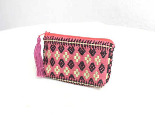 Mini Monedero Cosmos Coral Negro