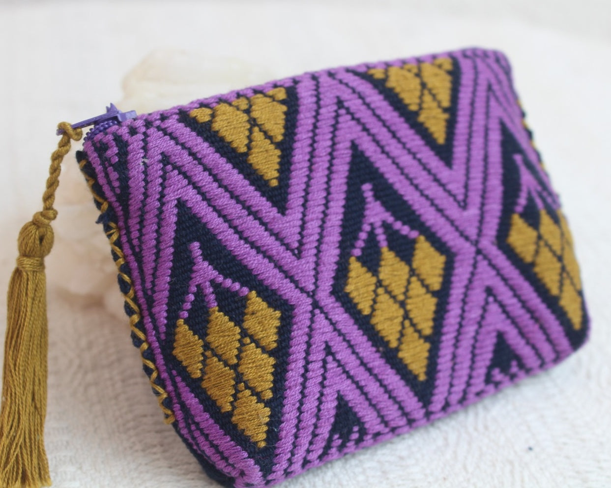 Monedero Uvas Morado Verde Olivo