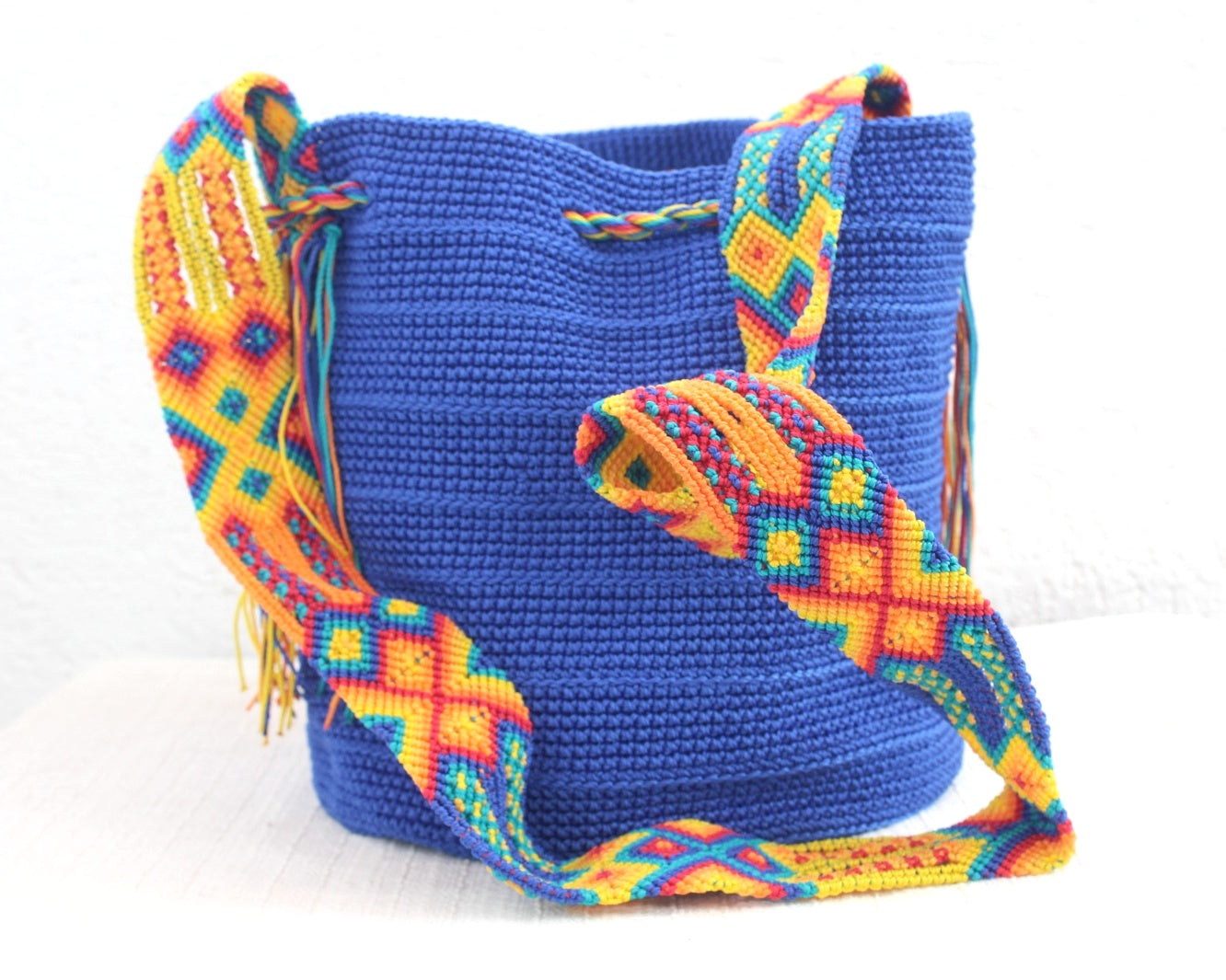 Bolso Morral Azul Rey Amarillo Rojo