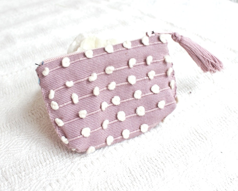 Mini Monedero Nuditos Rosa Palo Blanco