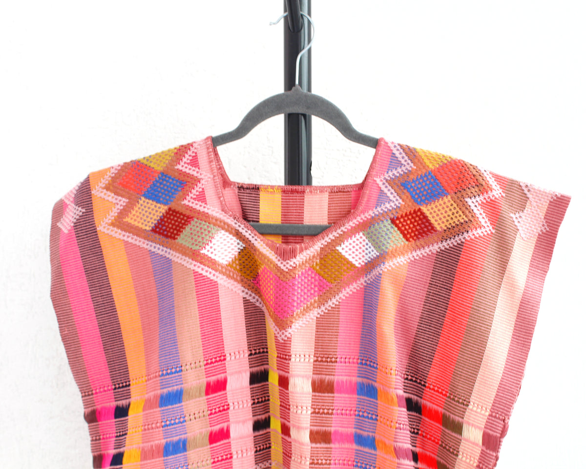 Huipil Raquel Coral Rosa Beige