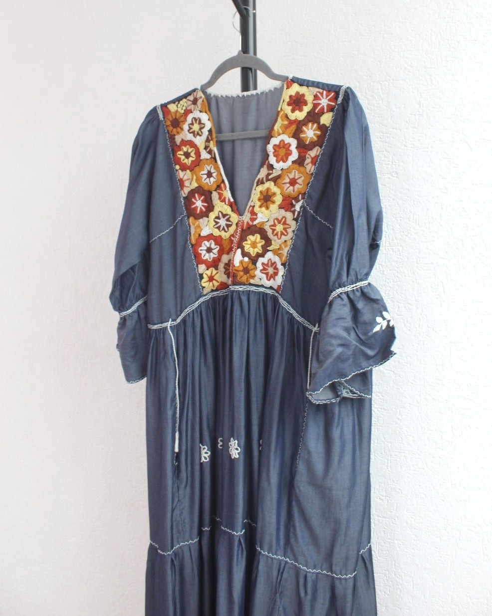 Vestido Blanca Mezclilla Café 2XL