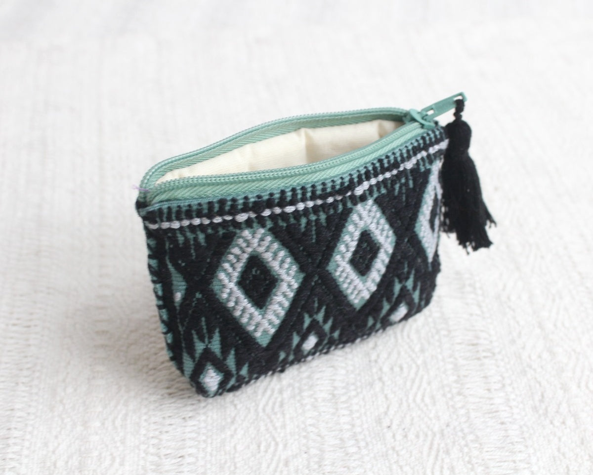 Mini Monedero Estrellas Blanco Menta